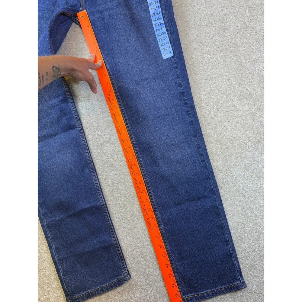 Levi's 511 Slim Jeans Mens 32x34 Blue Dark Wash Stretch Denim Workwear NEW
